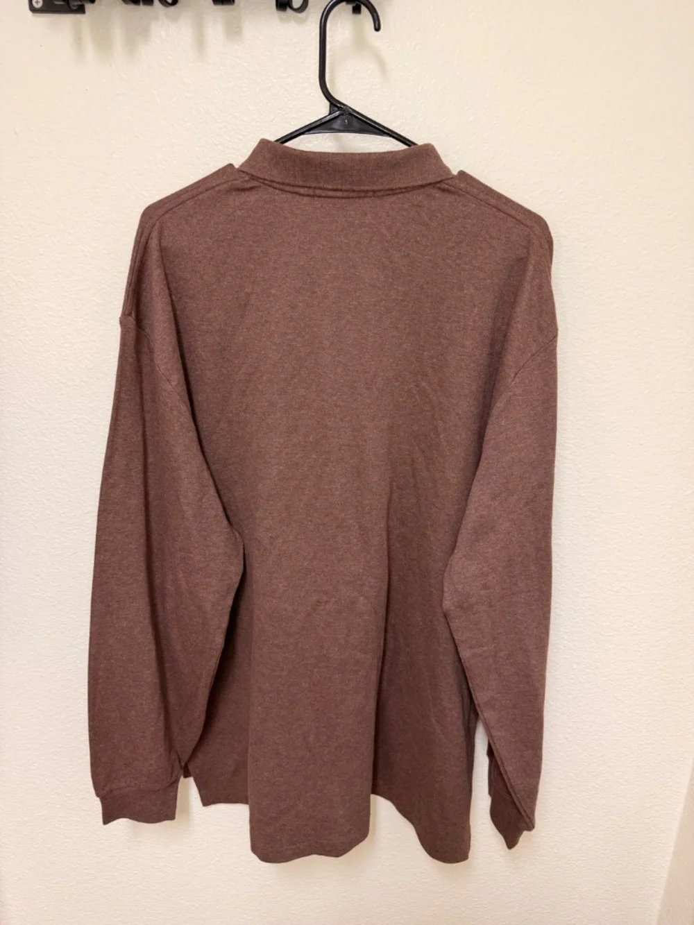 Polo Ralph Lauren Long Sleeve Polo Shirt‎ Mens XL Brown Classic Pony Casual